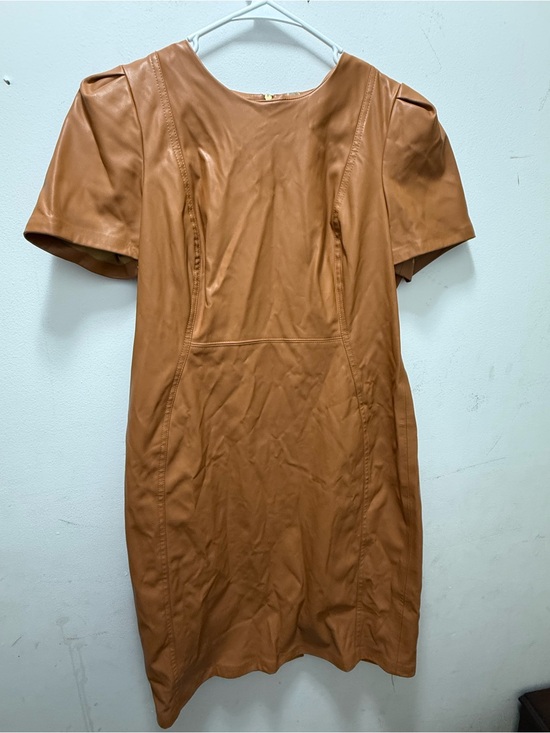 Calvin Klein Dresses & Skirts - Calvin Klein Camel Faux Leather Dress